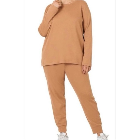 Zenana Pants - NEW Zenana Plus Size Top and Jogger Lounge Wear Set